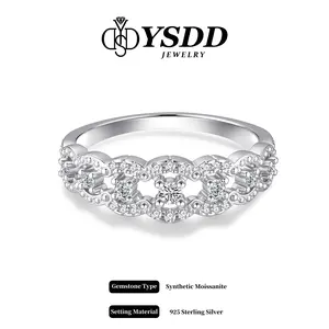 【#646 Lace Band】Elegant Moissanite Lace Band Ring vvs Synthetic Moissanite Rings in 925 Sterling Silver