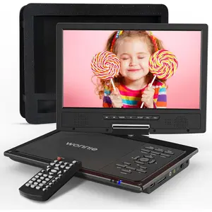 12.5" Portable DVD Player  Headrest Video Player with 10.5" Swivel Screen, 5-Hours Rechargeable ,  Headrest Holder,  Speakers, Support USB/SD Card/Sync TV,  Regions
