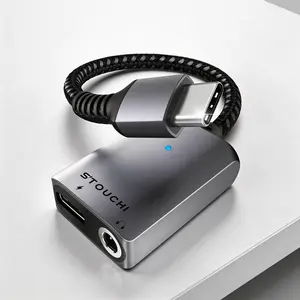 For iPhone/Galaxy/iPad, USB-C to 3.5mm + Charge Adapter, PD Fast Charging, Stouchi