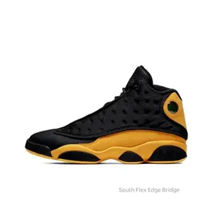 Black and yellow 2002 retro fashion trendy versatile wear-resistant and non-slip sports basketball shoes