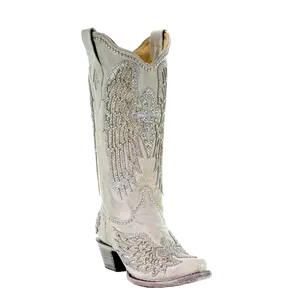 Corral Ladies Angela White Glitter Wing & Cross Studded Boots A3571