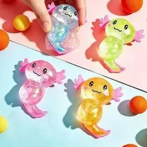 Gradient Axolotl Squish Fidget Gadget Spatter Glitter Soft Stretch Stress Relief Desktop Ornament For Office Daily Anxiety Release