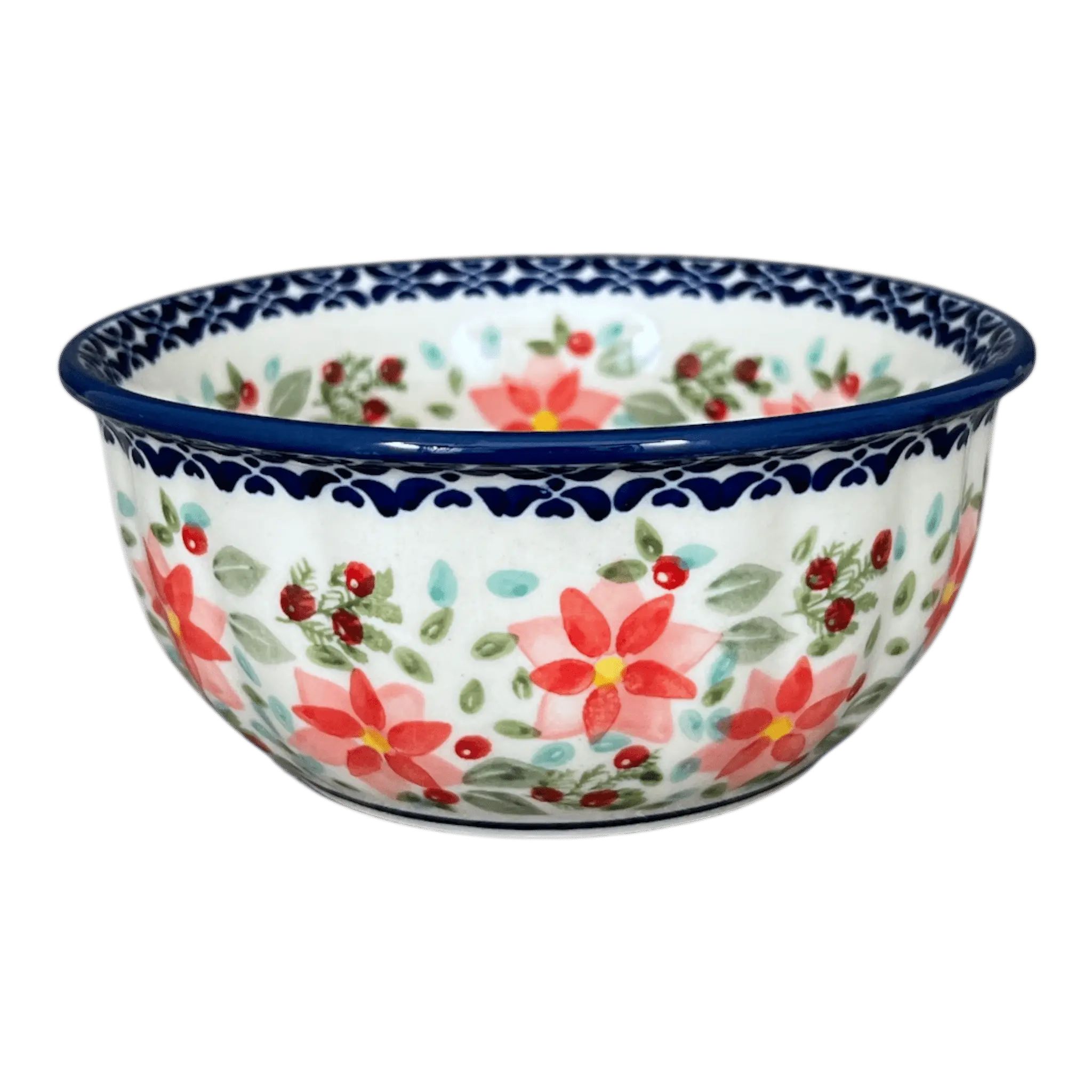 Bowl, Round, 5.5" in "Pink Poinsettia" by Manufaktura | M083S-PS14