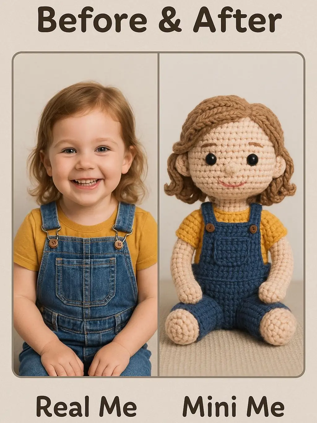 Custom Look Alike Crochet Doll, Personalized Mini Me Doll, Handmade Gift for Kids, Baby Keepsake, Nursery Decor