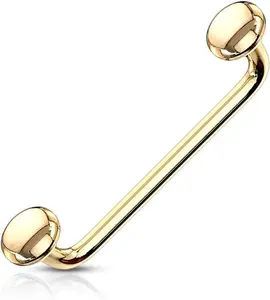 16G Flat Disc Ends 90 Degree Bent Staple Barbells for Surface Tragus Piercing Jewelry, Anti Eyebrow Piercing Jewelry, 316L Surgical Steel, 5/8" Length