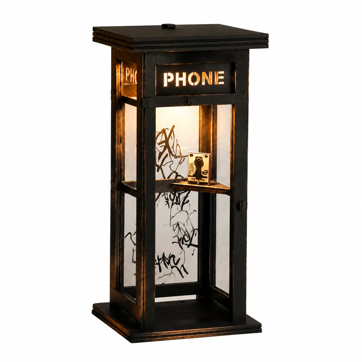 Retro Telephone Booth LED Lamp – Vintage Bedside Night Light for Bedroom, Desk & Living Room, Cozy Home Decor, Unique Gift, Room Decor, Bedroom Decor Ideas
