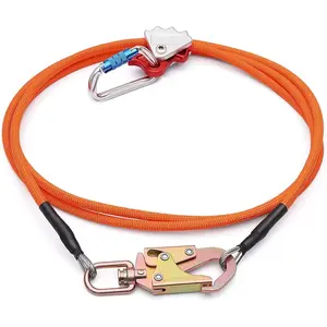 Flip Line - Tree Climbing Flipline Kit/2" X 12ft Wire Flipline Kit with Triple Lock Carabiner Adjuster,Climbing Lanyard for Arborist, Tree Climbers and Work-at-Gear Safety Standards Outer Skin