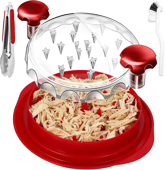 Chicken Shredder, Large Chicken Breast Shredder Tool Twist with Visible Meat Shredder Machine, Strong Anti-Slip Strip, Ergonomic Handle, BPA Free. (R