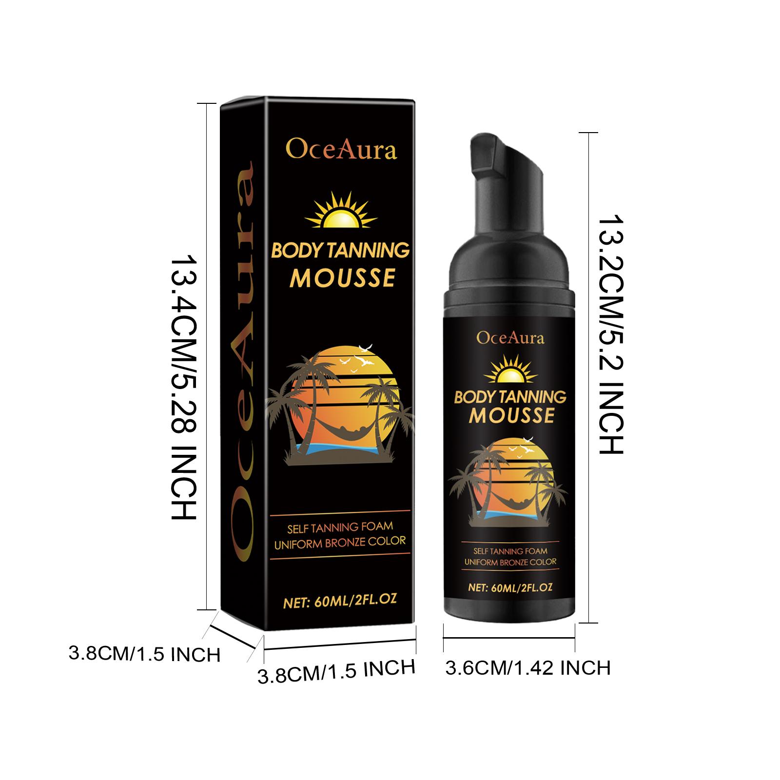 OCEAURA Body Tanning Mousse, Sunless Tanner for Natural Bronze Glow, Plant-Based Sunflower & Calendula, Hydrating Lightweight Formula, Effortless Streak-Free Application for All Skin Intensive Gel tan shower oil spray sunscreen Self-Tanning Venetian