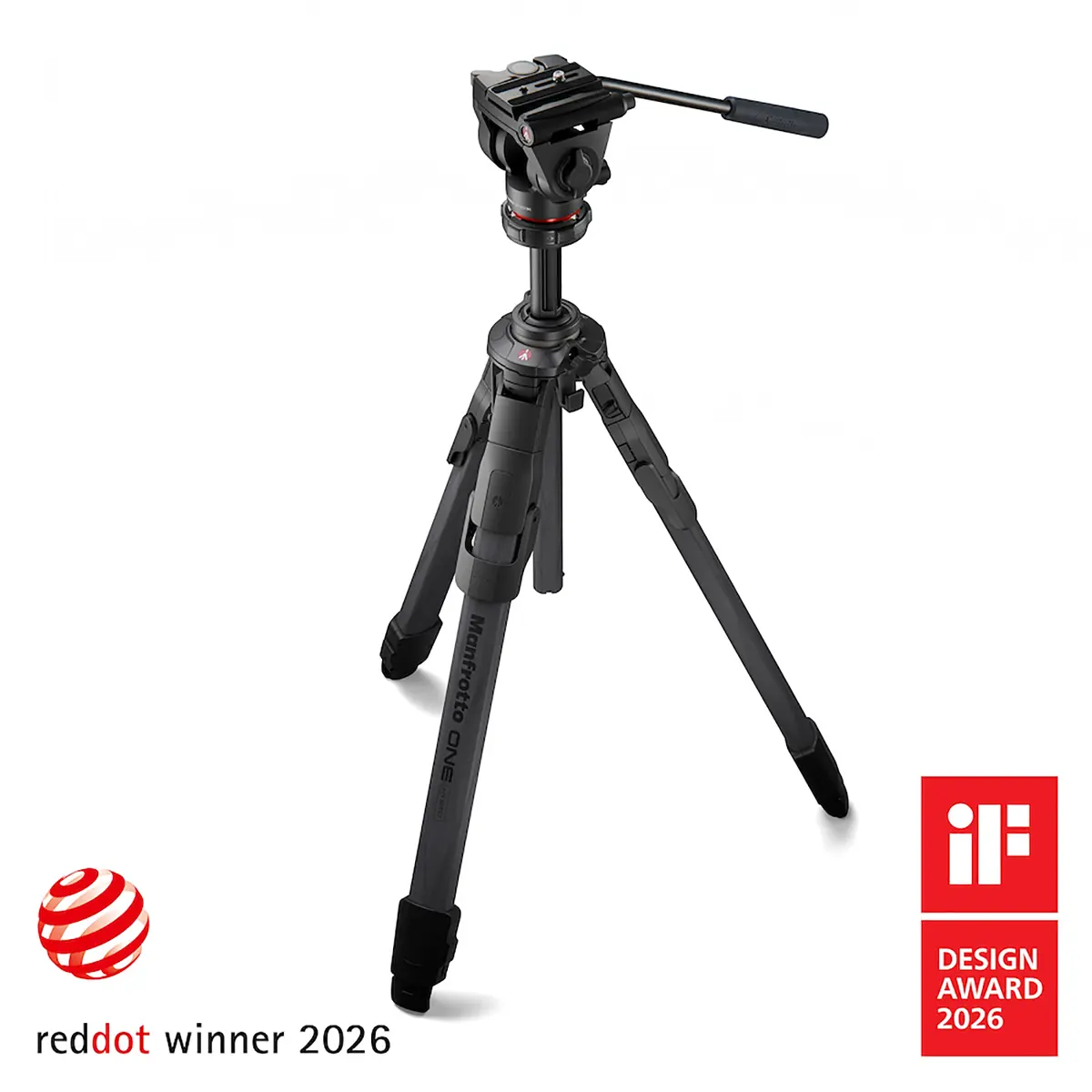 Manfrotto 500X Fluid Video Head with ONE Carbon Fiber Hybrid Video Tripod