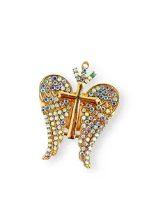 Creative Cross Crown Wing Ornament, DIY Gift Choice, Handmade Bead Pen Chain Keychain, Indoor Decoration Car Hanging Accessory, Keychain Jewelry