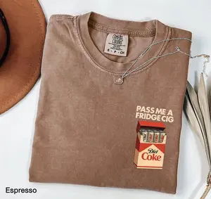 Comfort Colors Pass Me a Fridge Cig T-Shirt, Funny Diet Coke Lover Tee, Retro Soda Humor Shirt, Caffeine Addict Gift, Daily Wear Funny Tee, For Men & Women