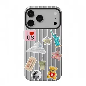 Y2K retro sticker Statue of Liberty phone case, suitable for iPhone 17 Pro Max Phone Case 17 Air 16E 16 15 Plus 14 13 12 11 X XS Max XR 7 8 Plus Phone Cases,Samsung Galaxy S25 ULTRA Phone Case S21 S22 S23 FE , double-layer protective case, smartphone case