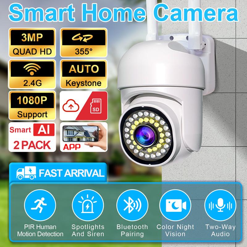 2K 3MP WiFi Camera for Doorway Security, AI Motion Analysis, Color ...