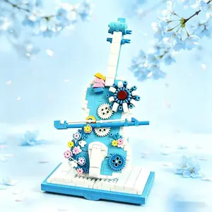 High-Quality Violin Building Blocks Toy, Engaging Educational Playset for Kids, Enhances Motor Skills, Perfect Family Collection Piece