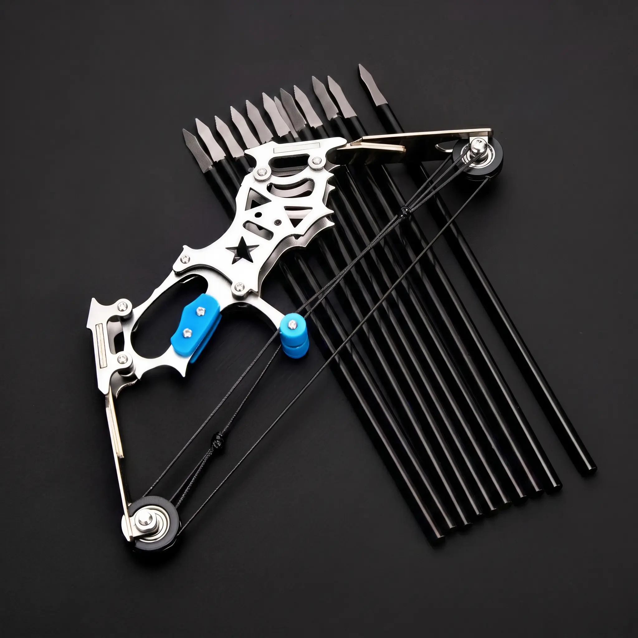 7.5 inch Mini Stainless Steel Compound Bow - Compact & Durable for Competitive Entertainment & Holiday Gifts