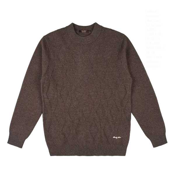 Raidy Boer High End Luxury Winter Casual Classic Business Warm Lauren Solid Knit Sweater for Men Long Sleeve Knitwear