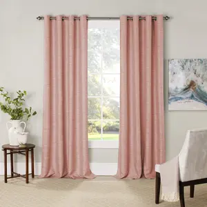 ECLIPSE Newport Grommet Top Curtains for Bedroom, Single Panel, 52" x 108", Blush