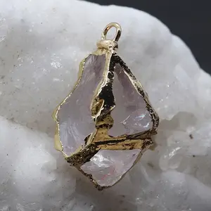 Natural Edge Stone Pendant, Unique Irregular Shape Gravel Gemstone Jewelry, Perfect for Necklace or Earrings, Gemstone Jewellery