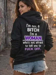 I'm not a b*tch woman who's not afraid to tell you f*ck off T-Shirt, Sweatshirt, Hoodie – Funny Skull Graphic Women’s T-Shirt Hoodie Sweatshirt