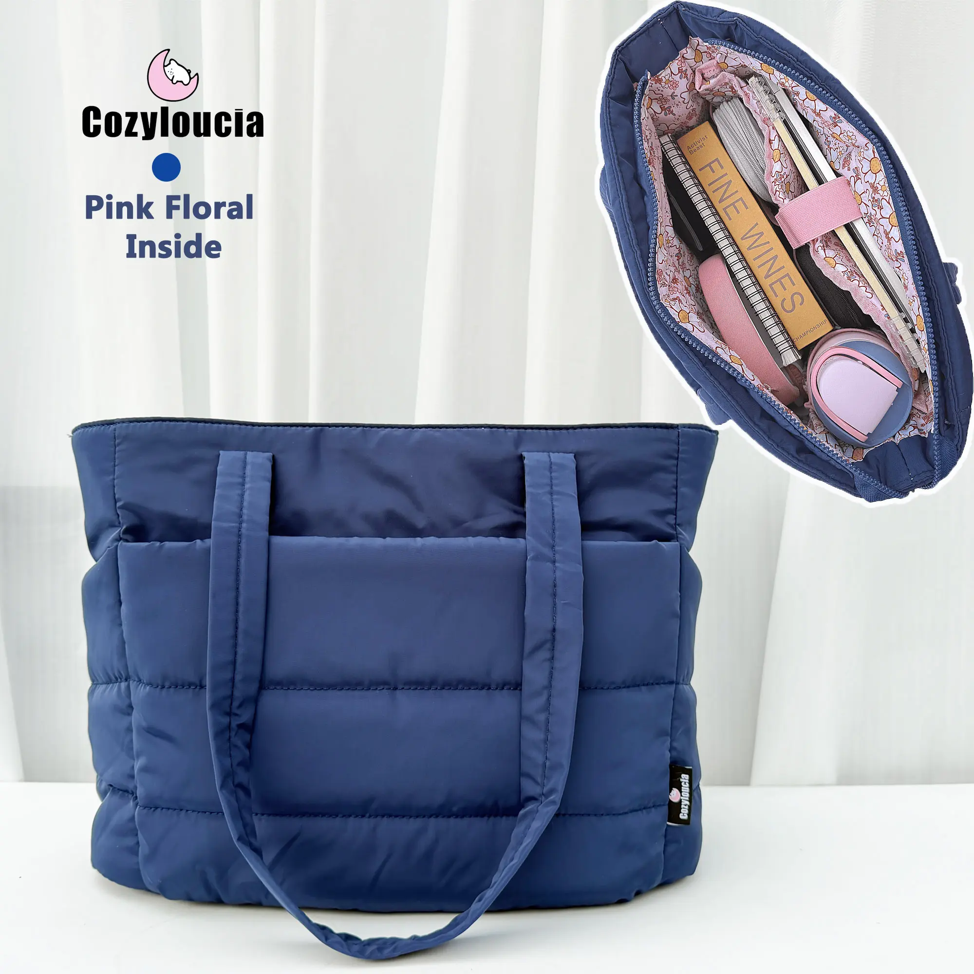 Navy Blue with Pink Interior