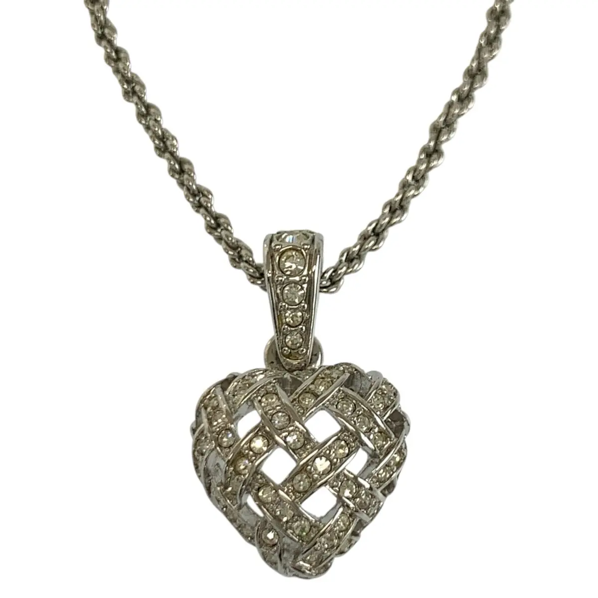 Pre-owned Swarovski Gold-plated Small Leather Goods Heart Motif Necklace