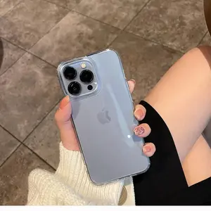 Luxury Transparent Soft Acrylic Phone Case for iPhone 17 16 15 14 13 12 11 Pro Max XS X XR 7 8Plus Mini 17Air Shockproof Protective Cover Cellphone Protection Smartphone Screen Protector