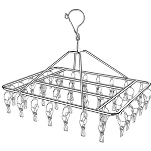 Stainless steel drying rack artifact multi-clip household windproof baby drying clip drying rack