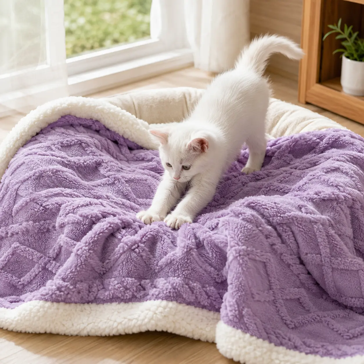 Snooztex Comfy and Cozy Solid Ultra-Warm Sherpa Pet Blanket - Multi-Size Soft Plush Throw for Dogs, Cats, Bed, Travel Carrier