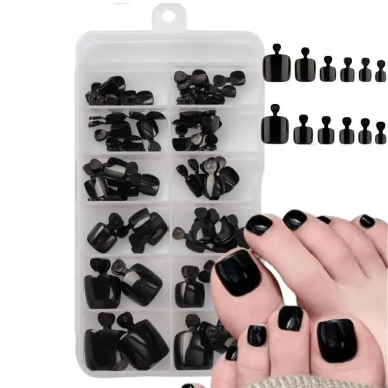 Solid Color False Toenails Tips, 120pcs/box Short Fake Toenail Tips, Removable   Easy To Wear Reusable Toe Nails for Women and Girls, DIY False Toenails, Fake Nails Kit