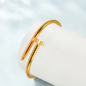 18K gold-plated bracelet bangle stacking jewelry for men and women, exquisite gift box, a must-have for the holidays