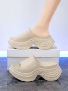 Women's Thickened Height Increasing Slip-On Garden Shoes, Anti-Slip Thick Sole, Spring Summer Fall Beach Slippers, Nurse Work Shoes, Slide Slipper