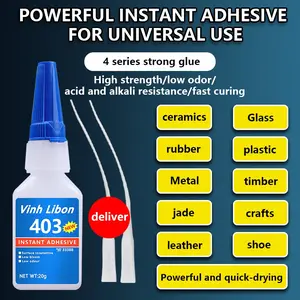 Super Glue Gel 403 Model, Waterproof Transparent, Durable Long-Lasting, 20g Tube with Dropper, Suitable for Home & Industrial Use