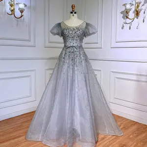 Elegant Silver Gray Evening Dresses: 2025 Luxury Dubai Gowns for Women's Wedding Parties