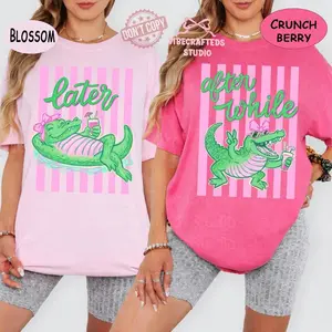 Later Gator After While Crocodile Party Comfort Colors Shirt, Funny Alligator Matching Bachelorette Tee, Girls Trip Beach Vacation Shirt