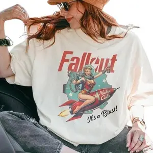 Vintage Fallout Graphic T-Shirt - Retro Nuka Cola Bottle Cap, Vault Tec Memorabilia, Video Game Tshirt