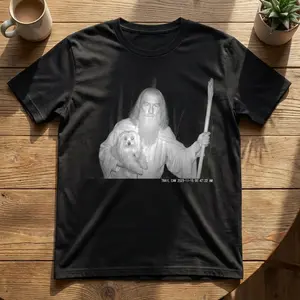 Gandalf Funny Wizard And The Dog Shirt | Maltese Meme T-Shirt | Forest Night Vision Parody Tee