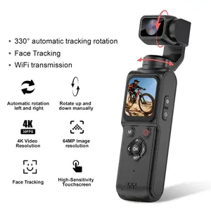 Vlog Camera with 1-Inch Cmos Sensor, 4K/120fps Video, Pocket Size, Three-Axis Stabilizer, Fast Focus, Face/object Tracking, Digital Camcorder