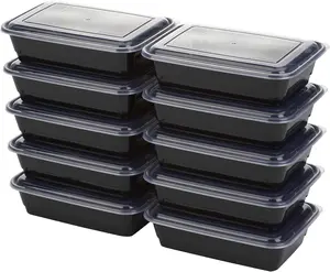 Meal Prep Containers, Single Compartment 10-Pack, Bpa-Free Reusable Food Storage, Black, Microwave & Freezer Safe, Stackable Meal Prep Containers for Lunches and Snacks GoodCook