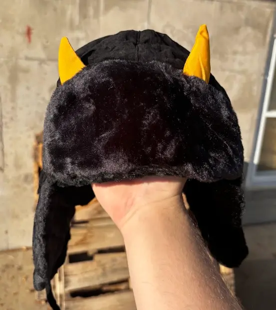 3D HORNED WEATHER REPORT EMBROIDERED USHANKA Winter Skull Cap