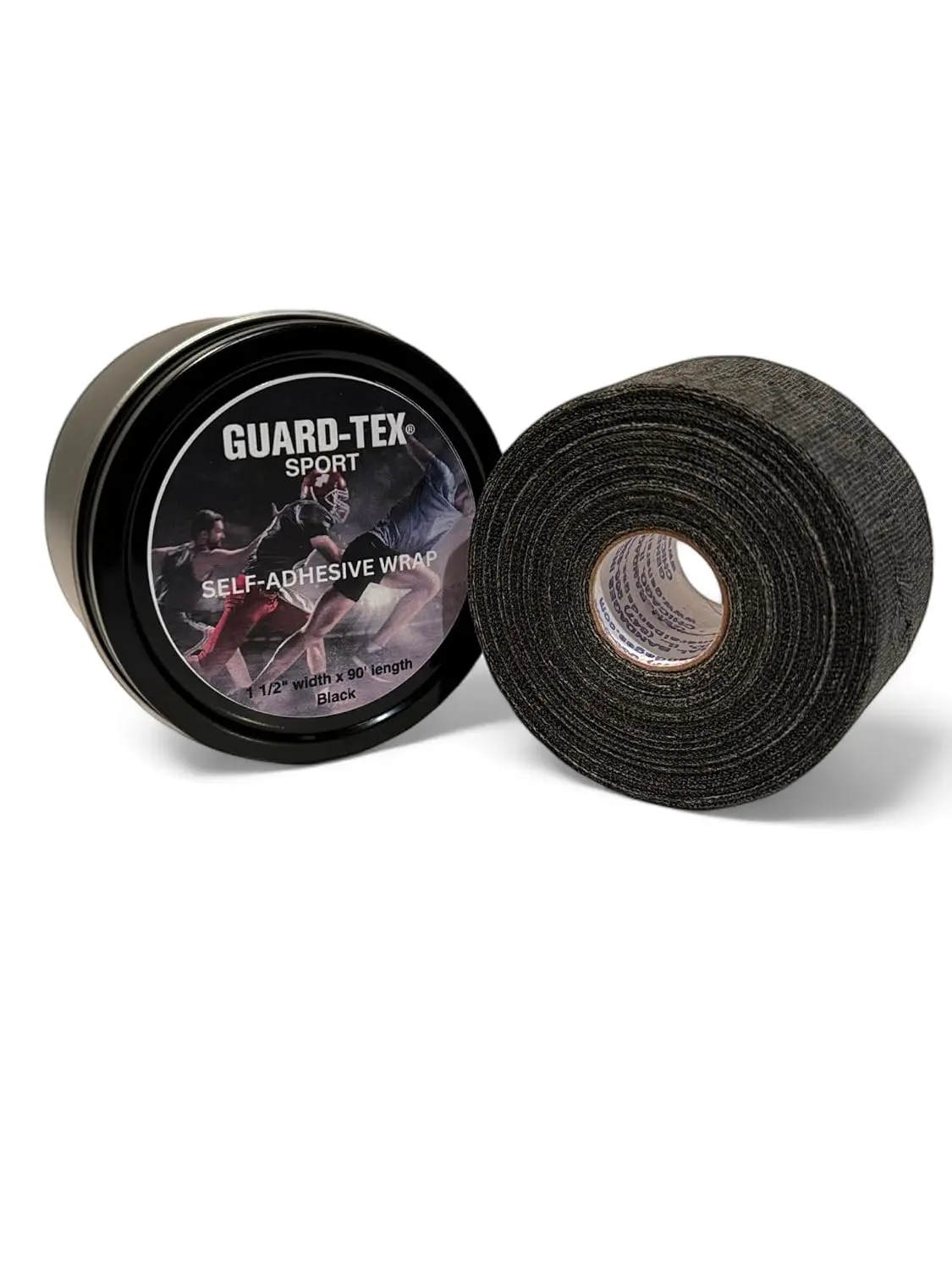 Sport Wrap Black 30 yards x 1 1/2 inch Self-Adhering All-Purpose Athletic Sports Tape – Single Roll Waterproof No Adhesive Non-Stick All-Natural Best Tape for Athletes & Physical Therapists