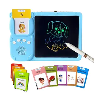 Sensory Talking Flash Cards Early Toys Learning Reading Machine LCD Drawing Board Graffiti Sketchpad with Quick Erase Button Multifunctional Interactive Flashcard for Kids Education Interactive Montessori Sight Word Flash Cards learning  flashcards