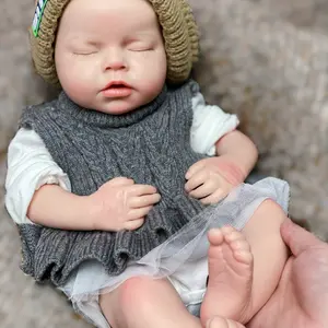Reborn Baby Doll 20 Inch Full Body Soft Silicone Sleeping Eyes Closed Realistic Newborn Girl with Birth Certificate & Accessories Perfect Christmas & Birthday Gift for Kids Over 3 Years