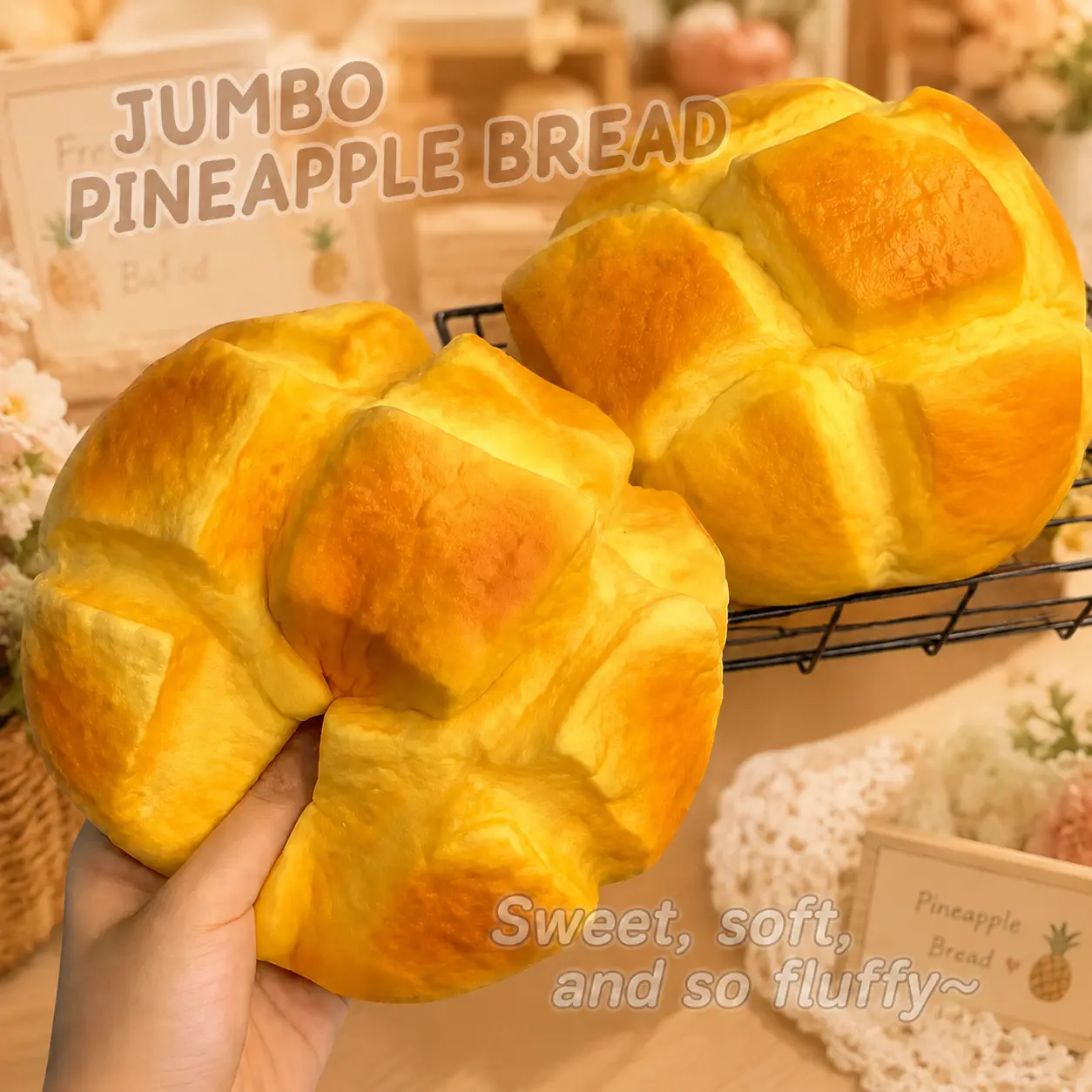 [dealsforyou]Large Pineapple Bun Squishy Toy, 16cm Soft Squeeze Sensory Fidget Toy, Realistic Bread-Shaped Handheld Toy for Desk Play, Party Favors and Gifts, 1 Piece