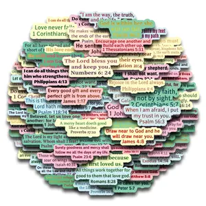 100pcs/5sheets Inspirational Bible Verse Stickers - Christian Religious Motivational Self-Adhesive Decals with Jesus Quotes for Water Bottles, Laptops, Phonecase, Phone Cover, Journaling & More