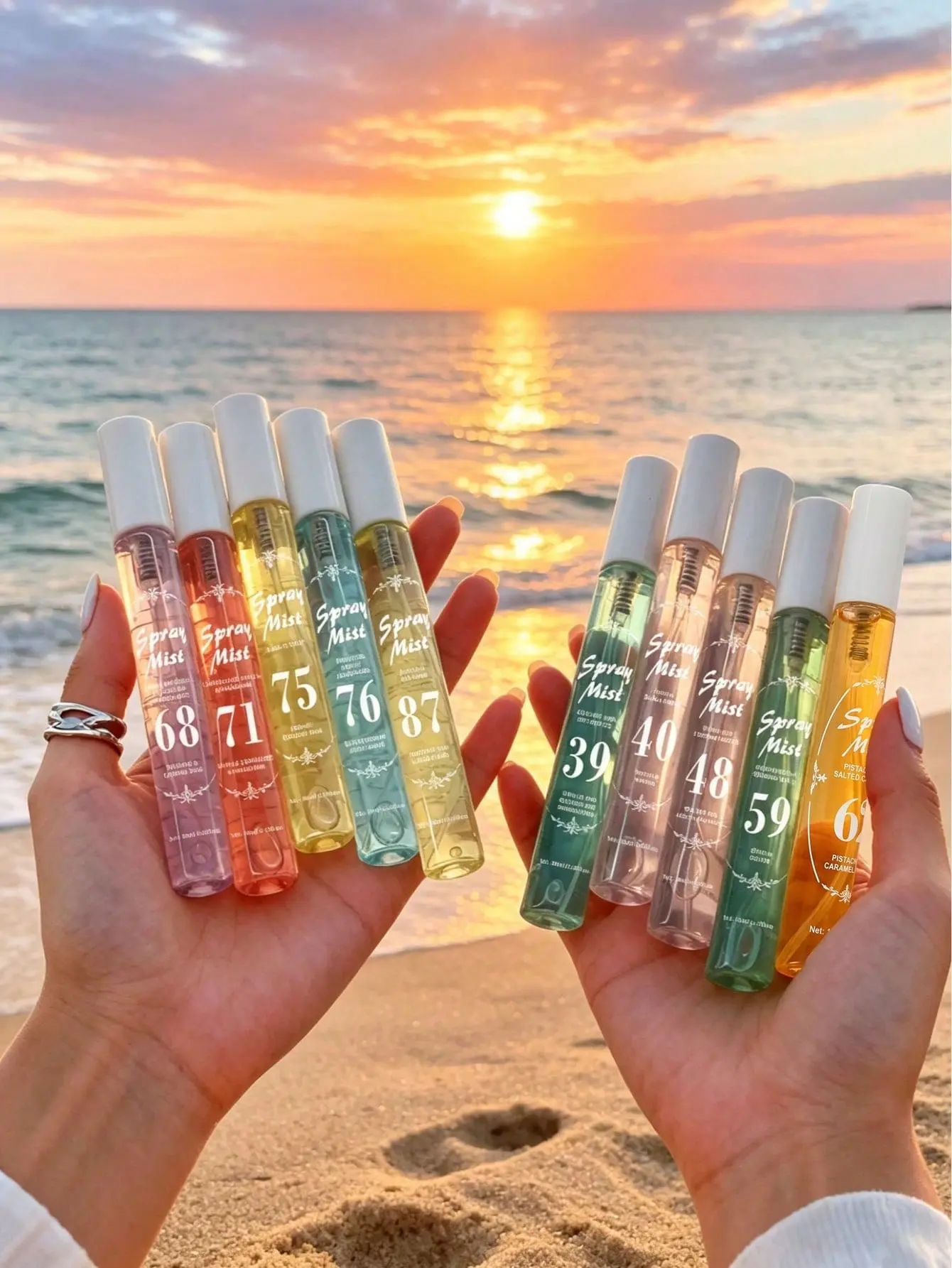 Limited Edition Summer Brazil Perfume Spray Set – 10 Bottles, Floral & Fruity Scents, Natural Fresh Mist for Travel, Home & Office