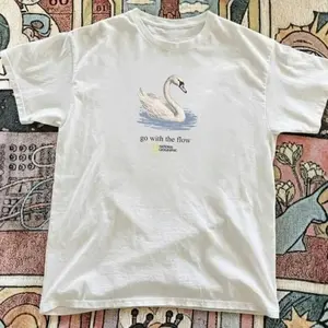 Youth & Adult National Geographic Go with the flow swan Graphic T-Shirt, Streetwear Style, Gift for Women, Men