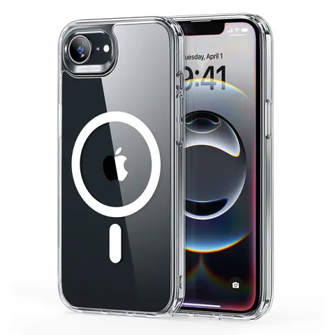 ESR Acrylic Protective Casing for iPhone 17e/16e, Classic Hybrid Magnetic Smartphone Accessory, MagSafe-Compatible, Military-Grade Shockproof Protection