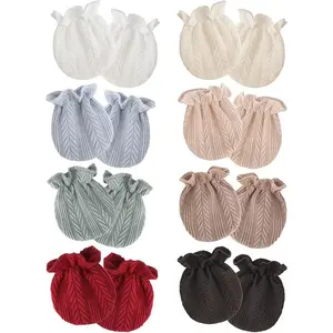 BY-PHDW09  Newborn Infant Mittens No Scratch Cotton Elastic Wrist Gloves Toddler 0-6 Months