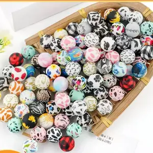 Kiki-A63-15mm Colorful Round Silicon Beads